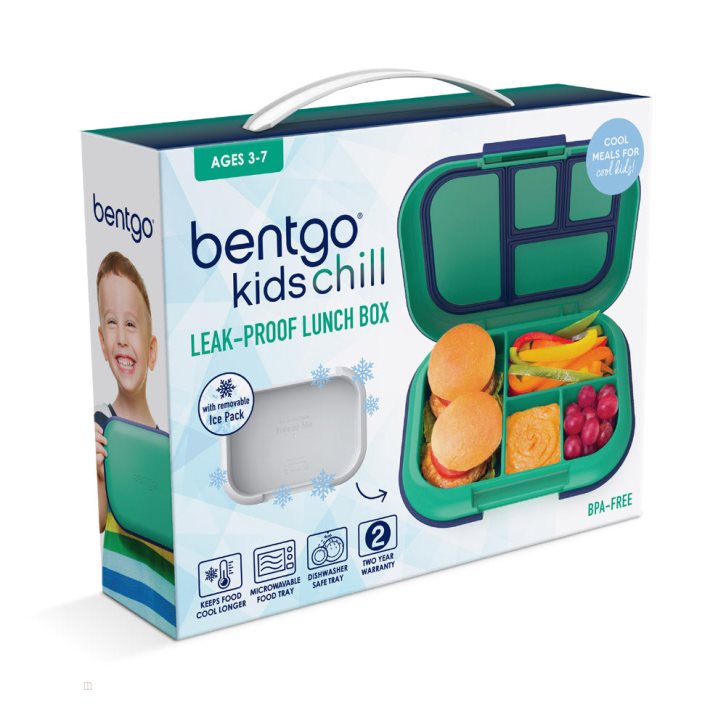 Green / Navy Bentgo Chill Kids' Lunch Box USA | 816045BJU