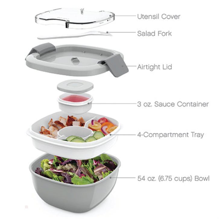 Grey Bentgo All-in-One Adults Salad Container USA | 756489SGI