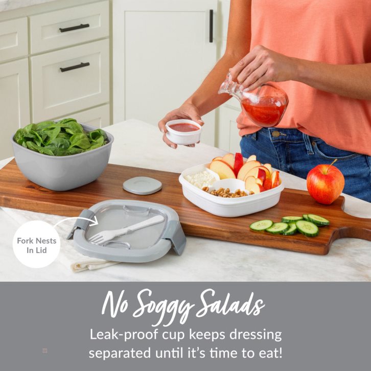 Grey Bentgo All-in-One Adults Salad Container USA | 756489SGI