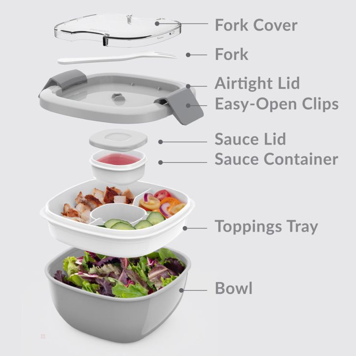 Grey Bentgo All-in-One Adults Salad Container USA | 756489SGI