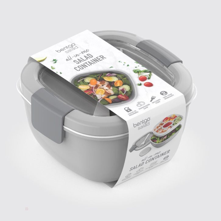 Grey Bentgo All-in-One Adults Salad Container USA | 756489SGI