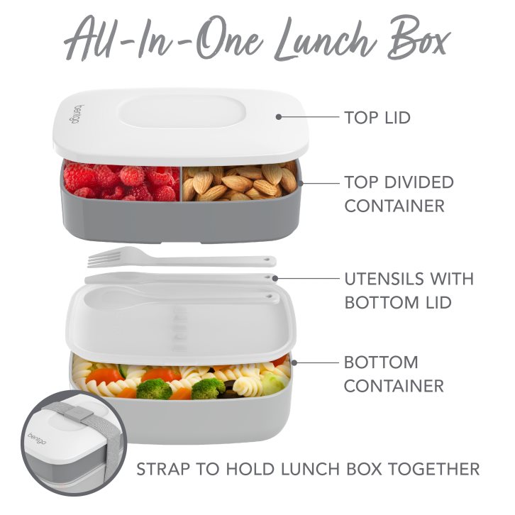 Grey Bentgo Classic (2-Pack) Adults Lunch Box USA | 214650XKB