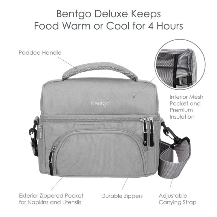 Grey Bentgo Deluxe Adults Lunch Bag USA | 980453PON