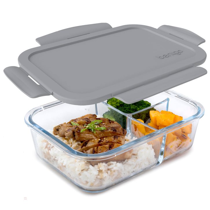 Grey Bentgo Glass Adults Lunch Container USA | 951037VZY