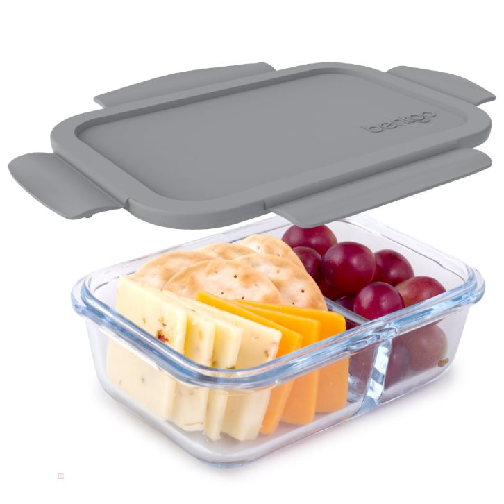 Grey Bentgo Glass Adults Snack Container USA | 634785XFD