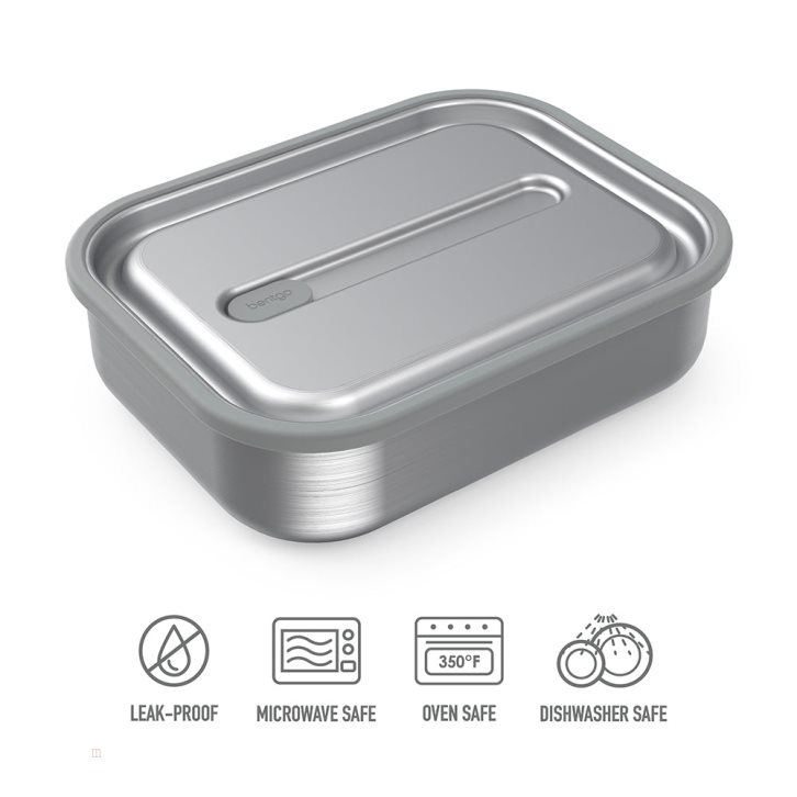 Grey Bentgo MicroSteel Adults Lunch Box USA | 589412JMB