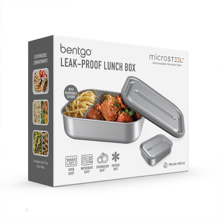 Grey Bentgo MicroSteel Adults Lunch Box USA | 589412JMB