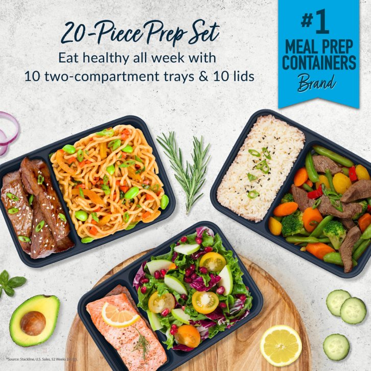 Grey Bentgo Prep 2-Compartment Adults Meal Prep Containers USA | 925187AQZ