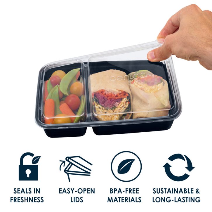 Grey Bentgo Prep 2-Compartment Adults Meal Prep Containers USA | 925187AQZ