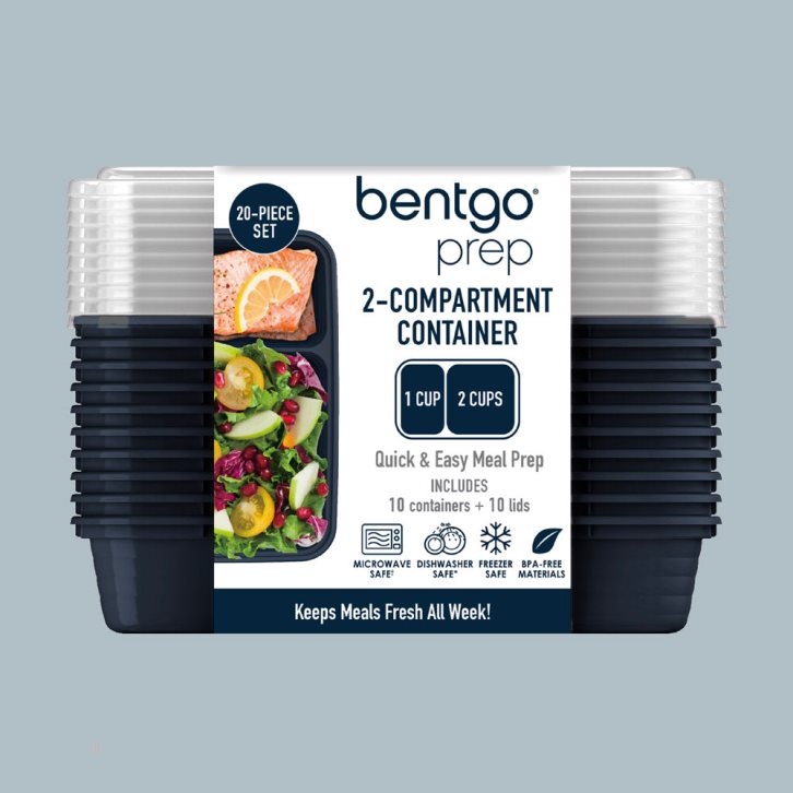 Grey Bentgo Prep 2-Compartment Adults Meal Prep Containers USA | 925187AQZ