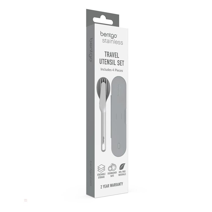 Grey Bentgo Stainless Steel Travel Utensil Set Adults Utensils USA | 391748EVH