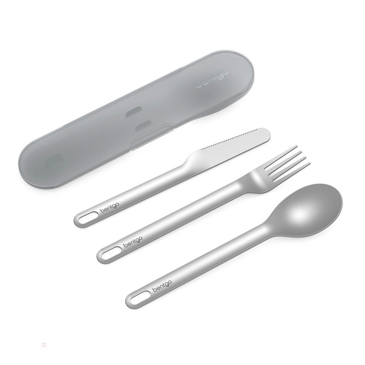 Grey Bentgo Stainless Steel Travel Utensil Set Adults Utensils USA | 391748EVH