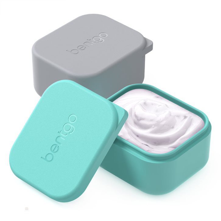 Grey Light Turquoise Bentgo Sidekicks 2-Pack Silicone Container Set Kids\' Sauce Container USA | 583276NXC