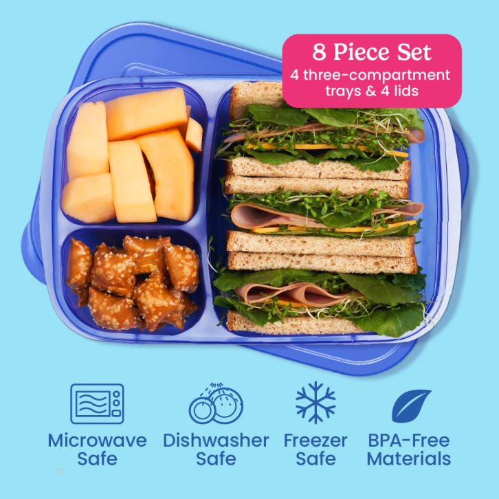 Jewel Brights Bentgo Easyboxes 3-Compartment 8-Piece Set Adults Food Containers USA | 289401JXT