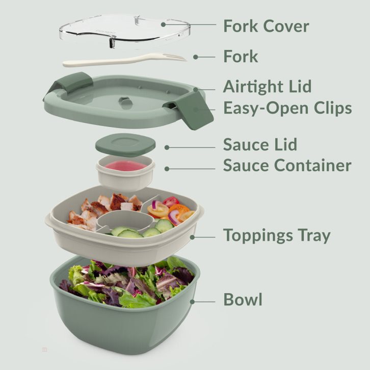 Khaki Green Bentgo All-in-One Adults Salad Container USA | 860295MKH