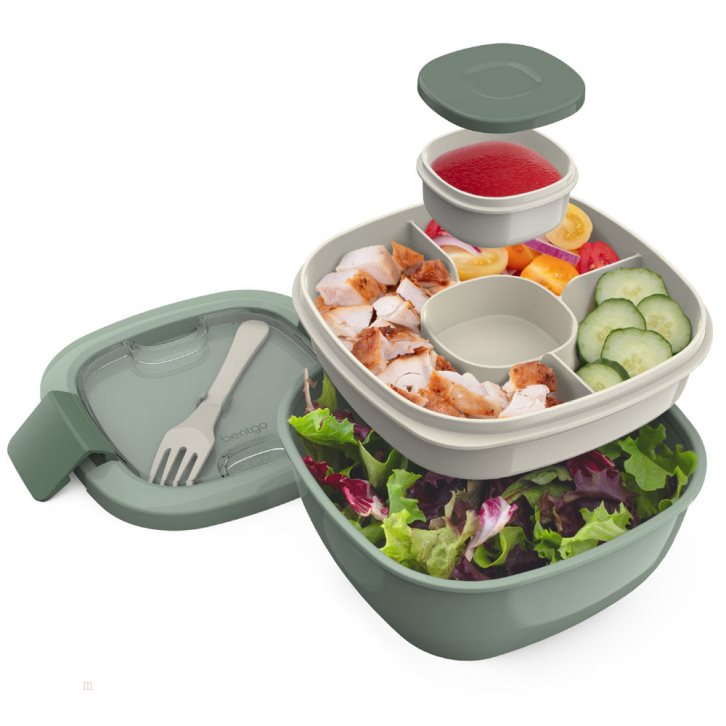 Khaki Green Bentgo All-in-One Adults Salad Container USA | 860295MKH