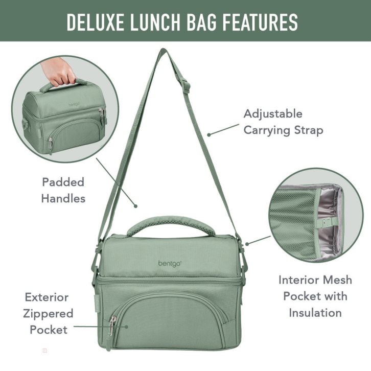 Khaki Green Bentgo Deluxe 4-Piece Adults Lunch Set USA | 638057POK