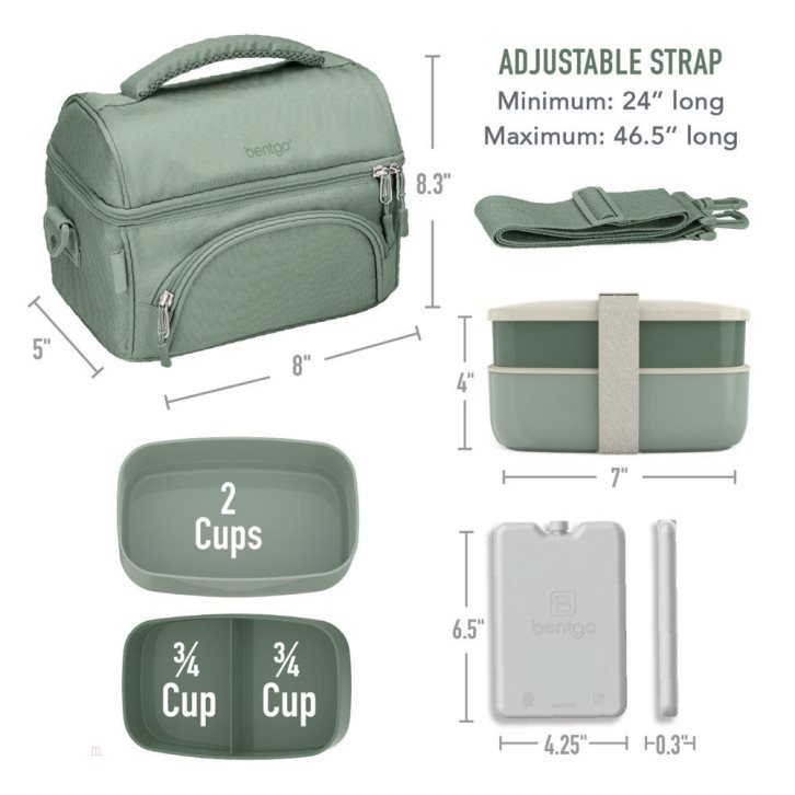 Khaki Green Bentgo Deluxe 4-Piece Adults Lunch Set USA | 638057POK