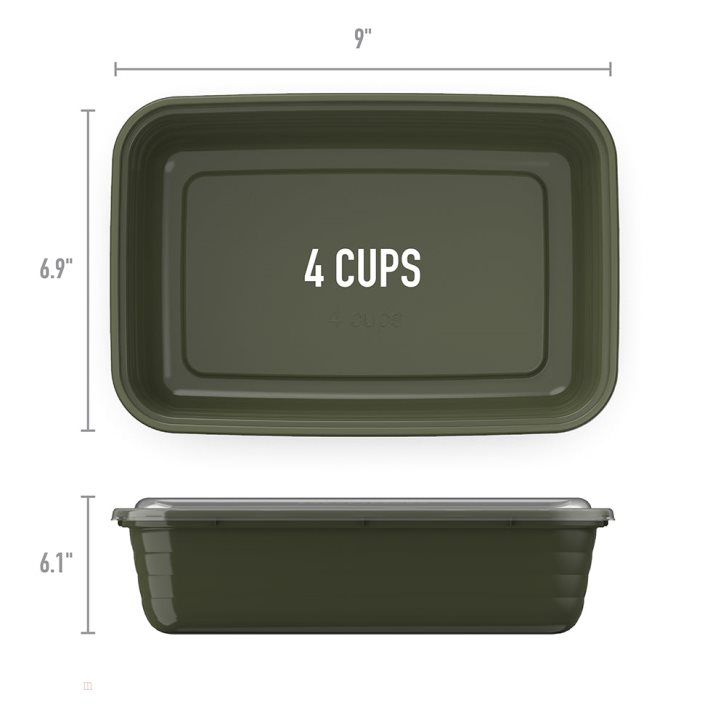 Khaki Green Bentgo Prep 1-Compartment Adults Meal Prep Containers USA | 371946ITK