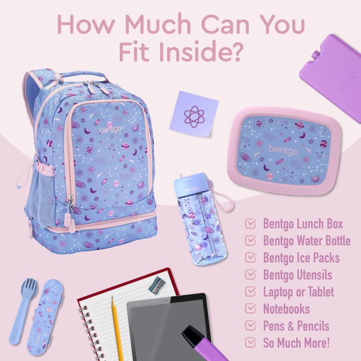 Lavender Bentgo Prints Lunch Bag Kids' 2-in-1 Backpack USA | 547328GCA