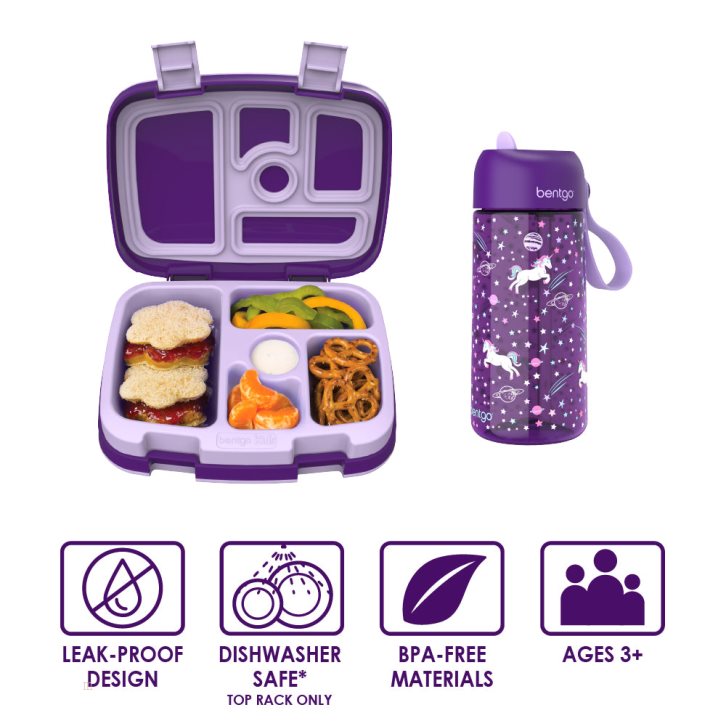 Lavender Bentgo Prints Water Bottles Kids' Lunch Box USA | 051682RFQ