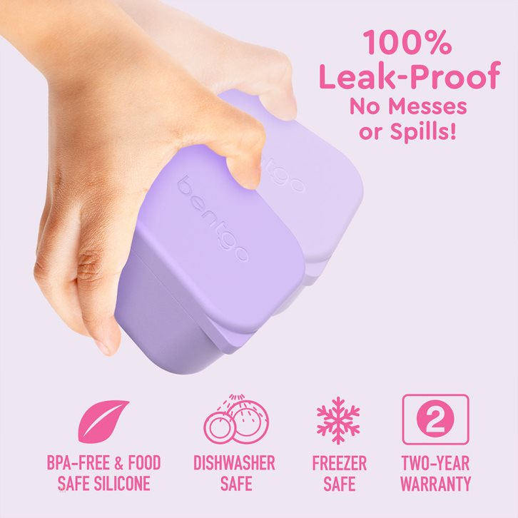 Lavender Pink Bentgo Sidekicks 2-Pack Silicone Container Set Kids' Sauce Container USA | 761429BYW