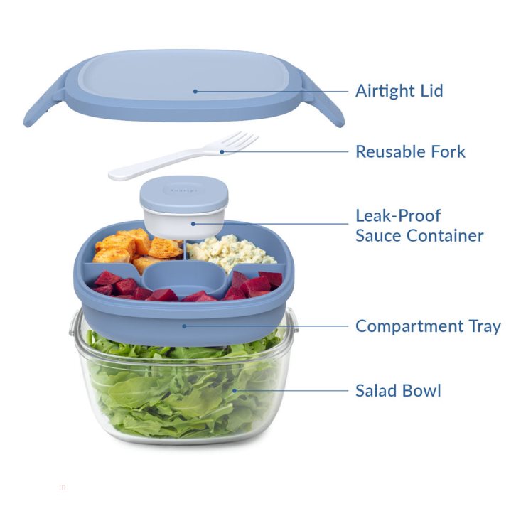 Light Blue Bentgo Glass Adults Salad Container USA | 516032OSL