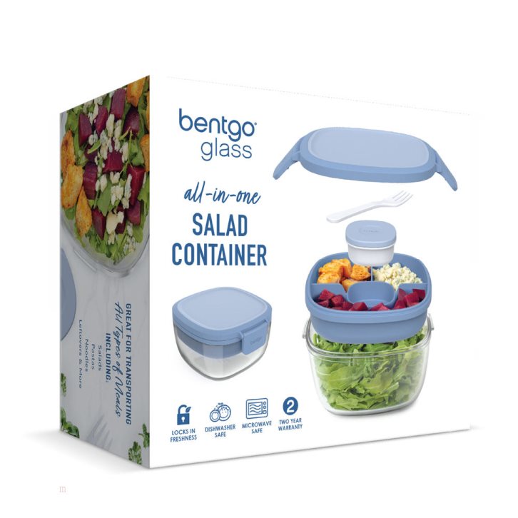 Light Blue Bentgo Glass Adults Salad Container USA | 516032OSL