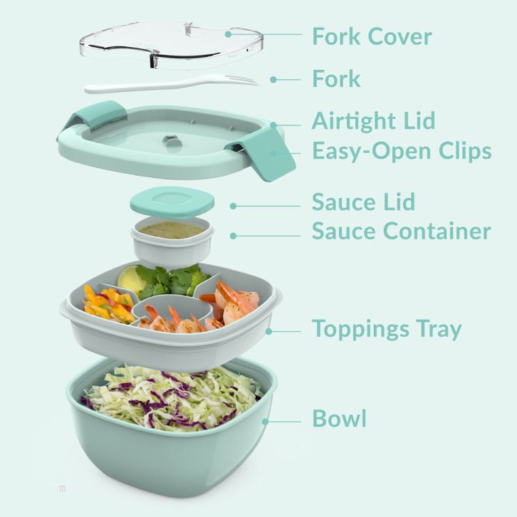 Light Turquoise Bentgo All-in-One Adults Salad Container USA | 369207LMY