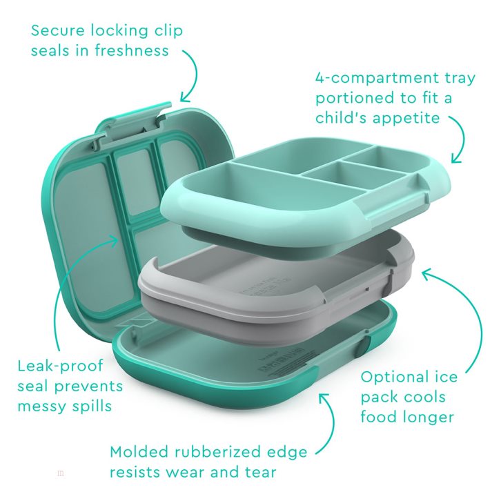 Light Turquoise Bentgo Chill Lunch Kids' Snack Box USA | 042715JET