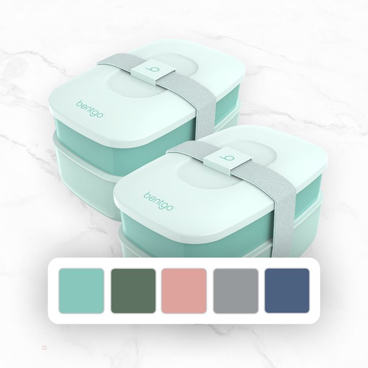 Light Turquoise Bentgo Classic (2-Pack) Adults Lunch Box USA | 850624TAH