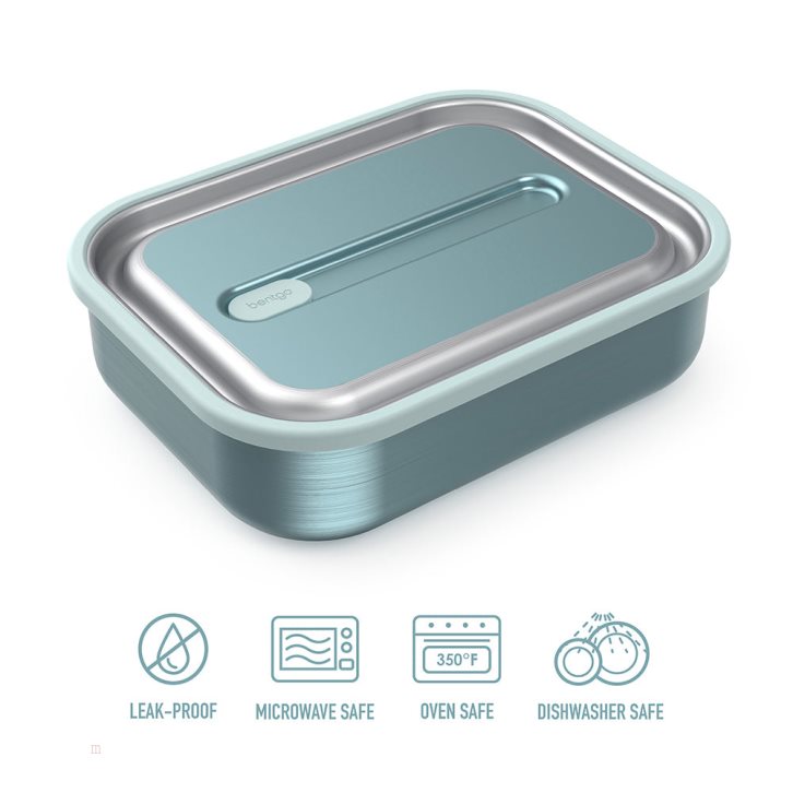 Light Turquoise Bentgo MicroSteel Adults Lunch Box USA | 128364FAU