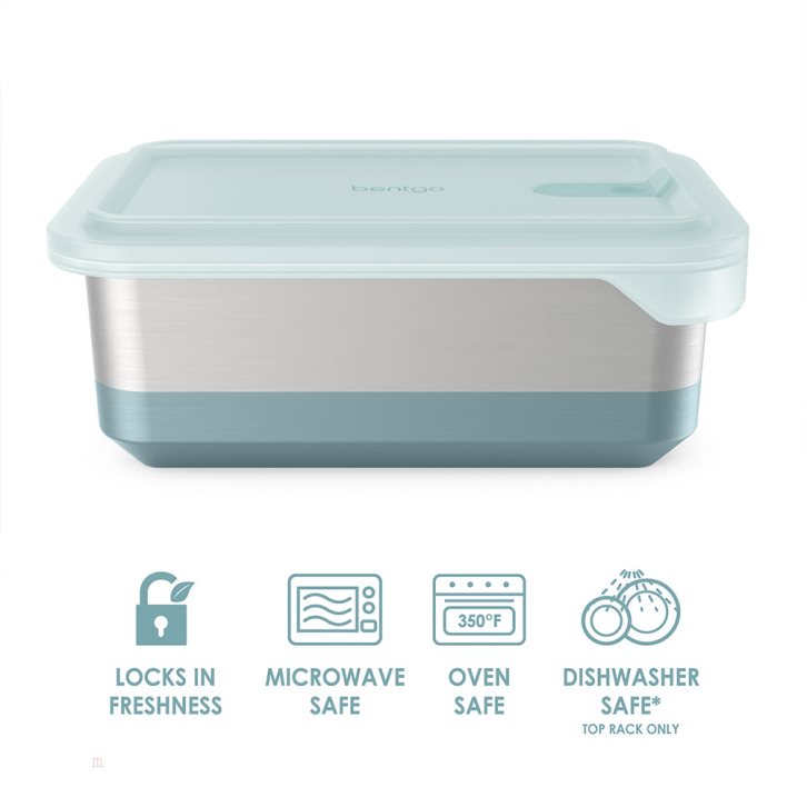 Light Turquoise Bentgo MicroSteel Heat & Eat Container Adults Lunch Box USA | 259034ZIW