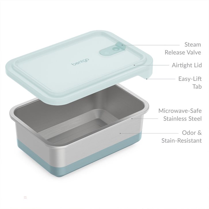 Light Turquoise Bentgo MicroSteel Heat & Eat Container Adults Lunch Box USA | 259034ZIW