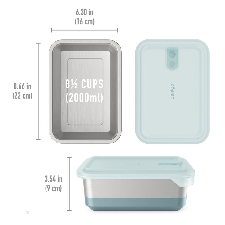 Light Turquoise Bentgo MicroSteel Heat & Eat Container Adults Lunch Box USA | 259034ZIW