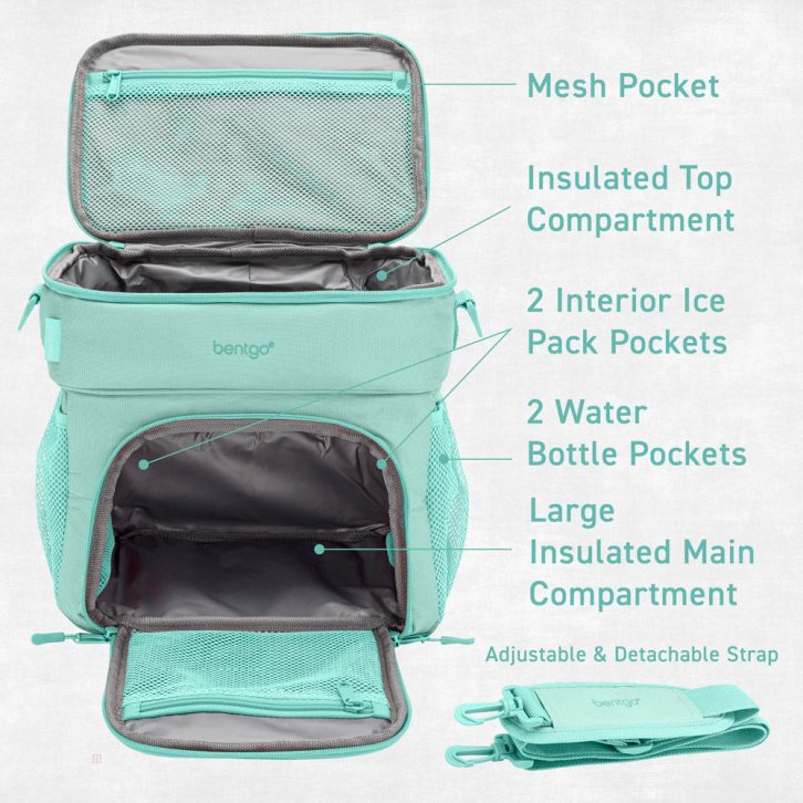 Light Turquoise Bentgo Prep Deluxe Multimeal Adults Lunch Bag USA | 270961EVT