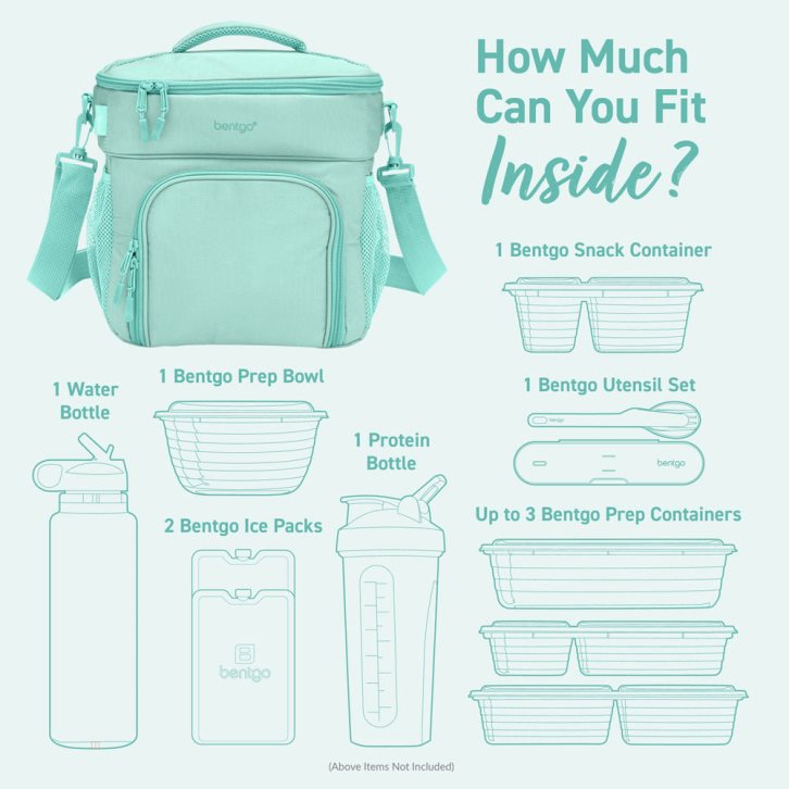 Light Turquoise Bentgo Prep Deluxe Multimeal Adults Lunch Bag USA | 270961EVT