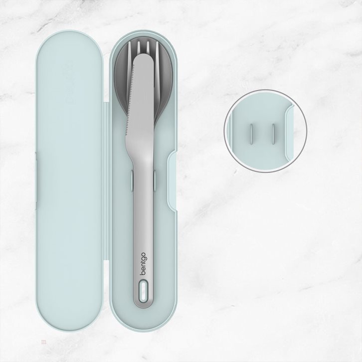 Light Turquoise Bentgo Stainless Steel Travel Utensil Set Adults Utensils USA | 061854BYX