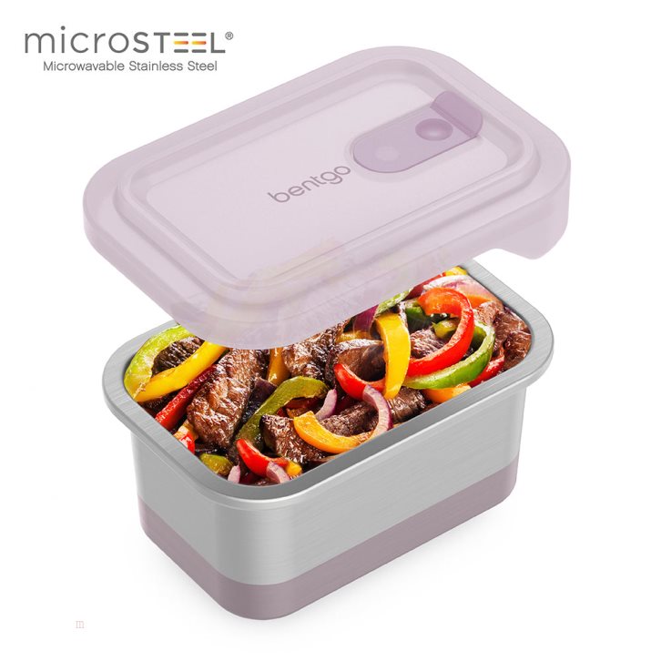 Lunch Size 3 Cups - Dusk Bentgo MicroSteel Heat & Eat Container Adults Lunch Box USA | 807126TGV