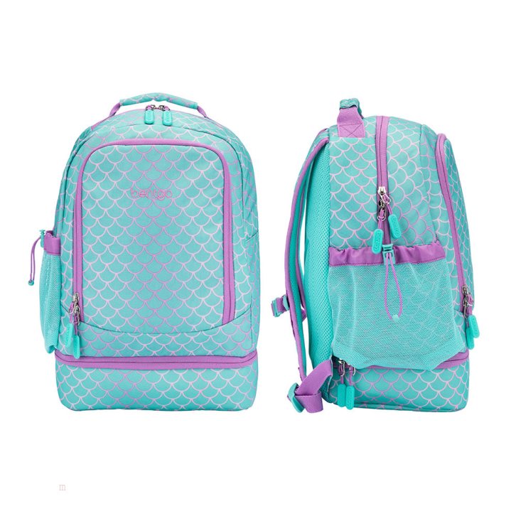 Mermaid Scales Bentgo Prints Lunch Bag Kids' 2-in-1 Backpack USA | 536741ZGD