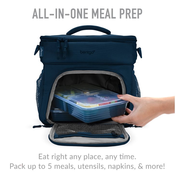 Navy Blue Bentgo Prep Deluxe Bag & 60-Piece Set Adults Meal Prep Containers USA | 610975NAG