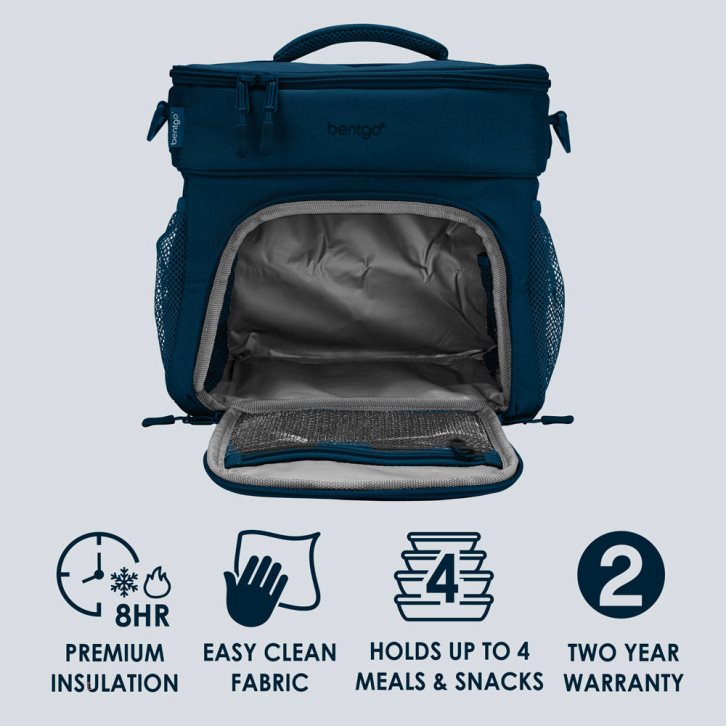 Navy Blue Bentgo Prep Deluxe Multimeal Adults Lunch Bag USA | 907215QLB