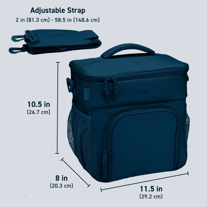 Navy Blue Bentgo Prep Deluxe Multimeal Adults Lunch Bag USA | 907215QLB