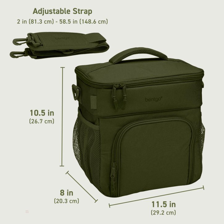 Olive Green Bentgo Prep Deluxe Multimeal Adults Lunch Bag USA | 736849TMB