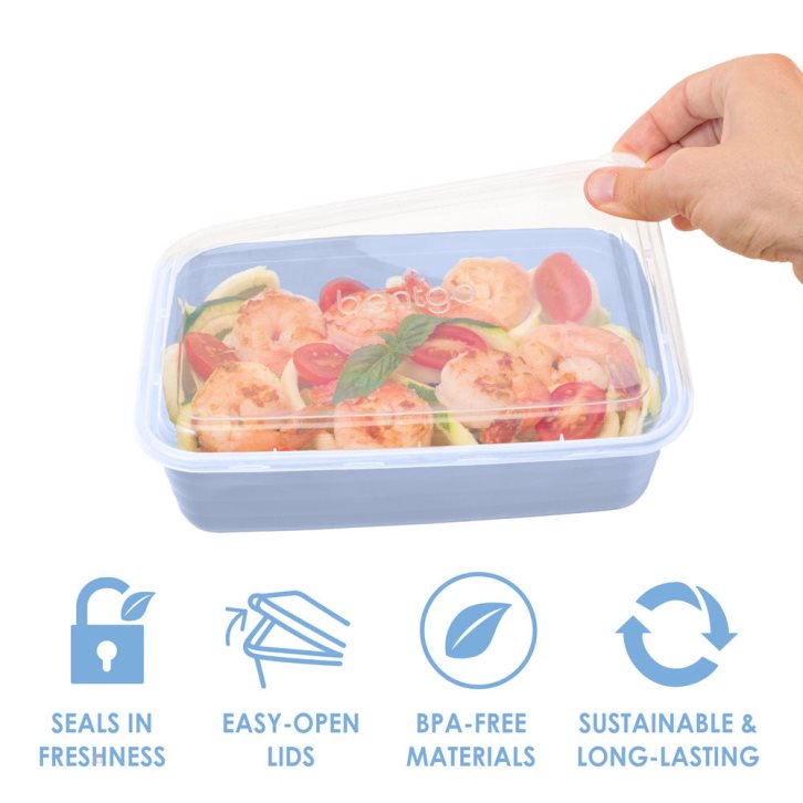 Periwinkle Bentgo Prep 1-Compartment Adults Meal Prep Containers USA | 745916THR