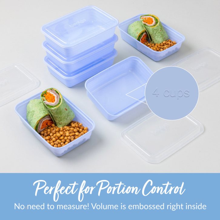 Periwinkle Bentgo Prep 1-Compartment Adults Meal Prep Containers USA | 745916THR