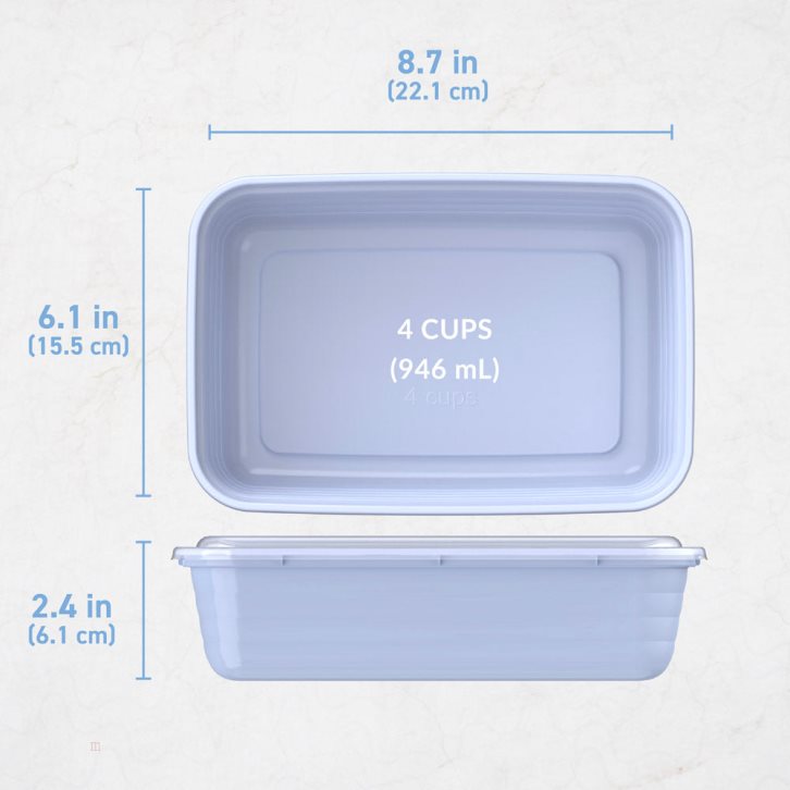 Periwinkle Bentgo Prep 1-Compartment Adults Meal Prep Containers USA | 745916THR