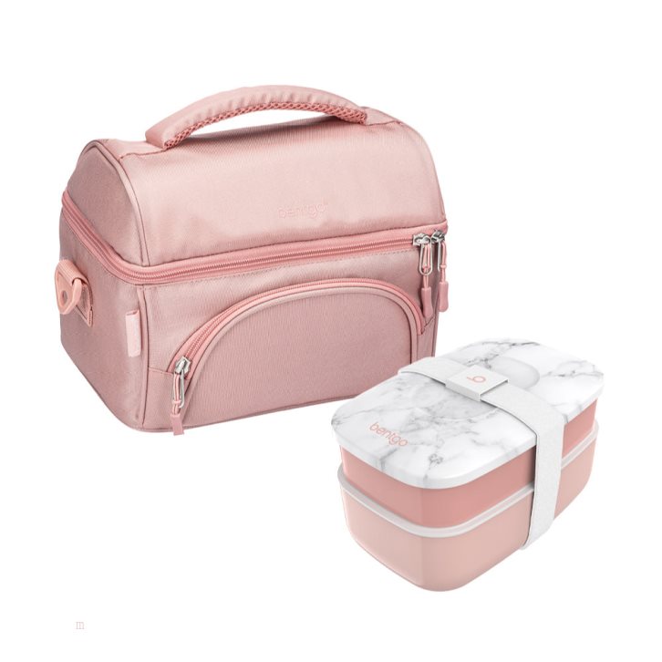 Pink Bentgo Classic Lunch Box & Deluxe Bag Adults Lunch Set USA | 123479FAV