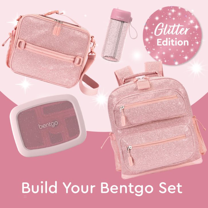 Pink Bentgo Glitter Kids' Lunch Set USA | 521734TJD