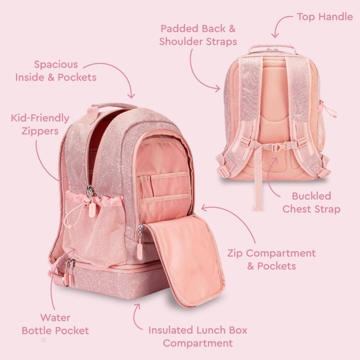 Pink Bentgo Lunch Bag Kids' 2-in-1 Backpack USA | 685934GNT